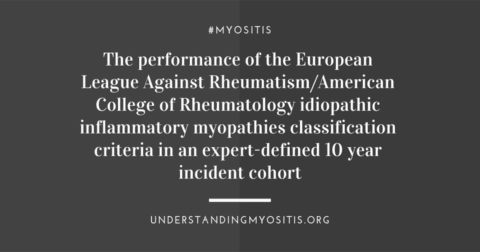 The performance of the European League Against Rheumatism/American College of Rheumatology idiopathic inflammatory myopathies classification criteria in an expert-defined 10 year incident cohort