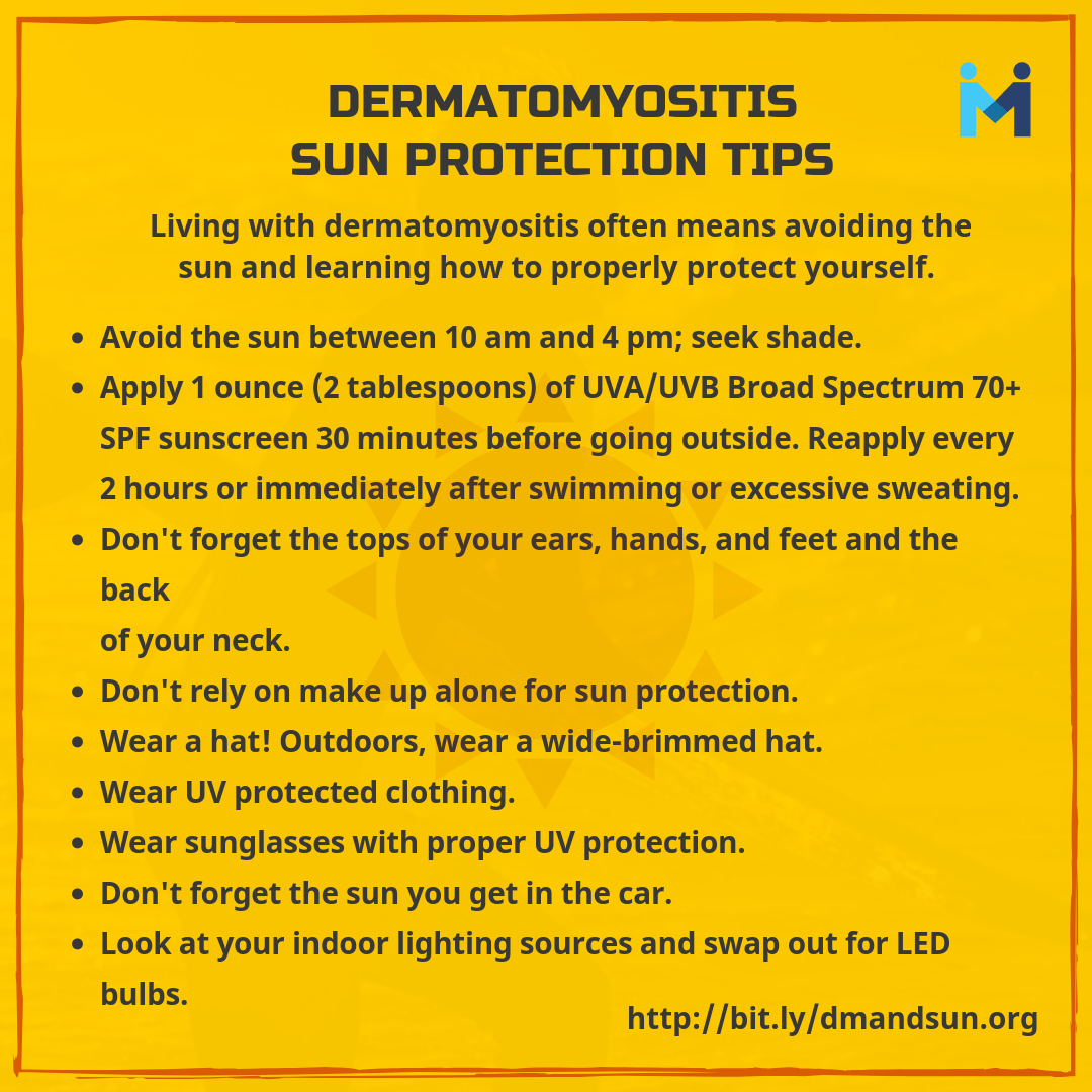 sun protection and dermatomyositis tips